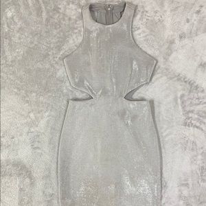 Express Silver Going Out Dress